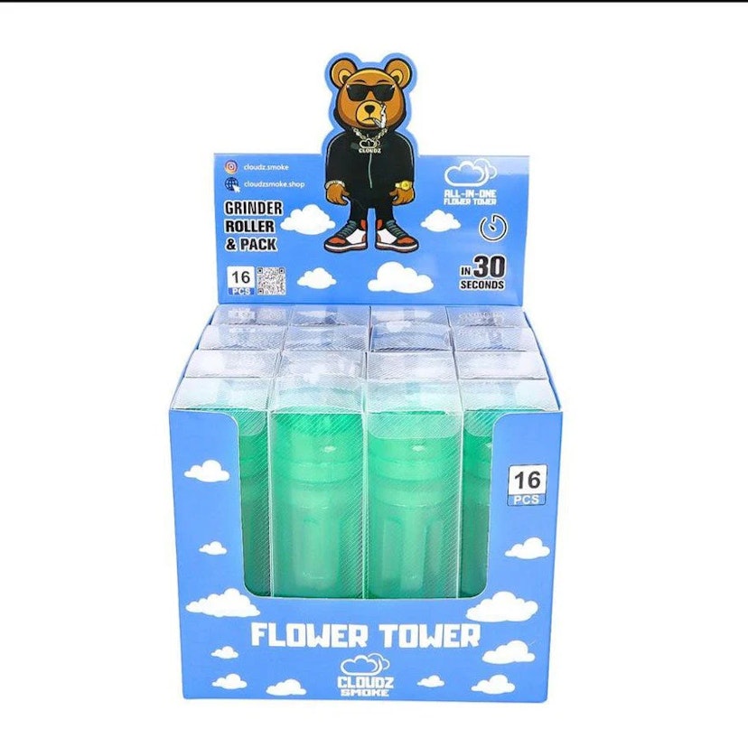 Cloudz Smoke Flower Tower 3 in 1 Filler Storage Container