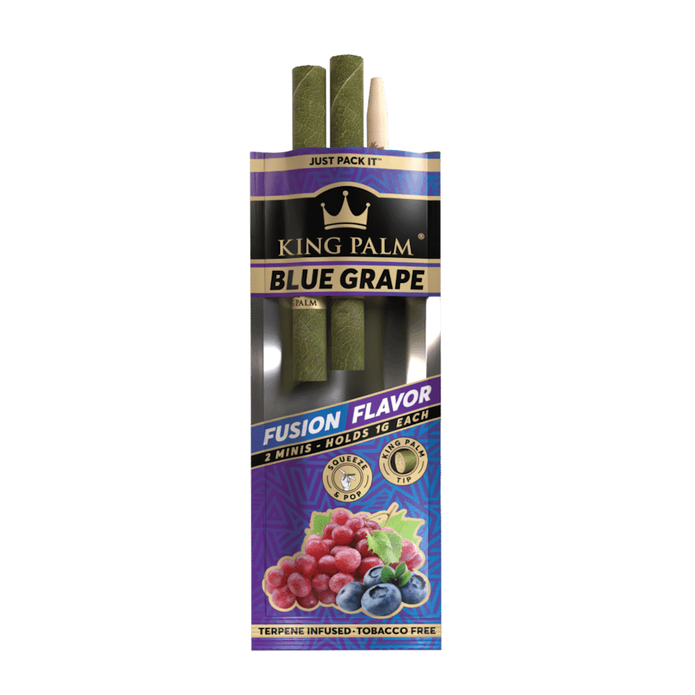 Product King Palm Hand Rolled Leaf Mini | 2pk | Blue Grape