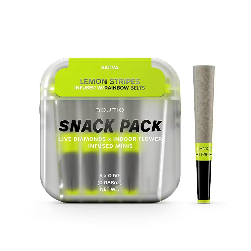 Boutiq - 5-Pack .5g Live Diamond Infused Prerolls - Lemon Stripes