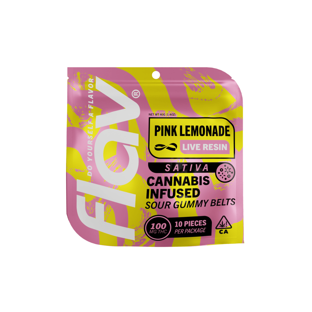 Flav Sour Pink Lemonade Rainbow Belts | Live Resin - Sativa | 10pk (10mg each)