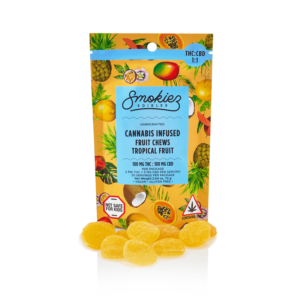 Product Tropical Fruit Sweet | 1:1 CBD:THC Gummies 20pk