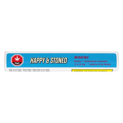 Happy & Stoned Big Blue Razz Disty+diamond 510 Cart