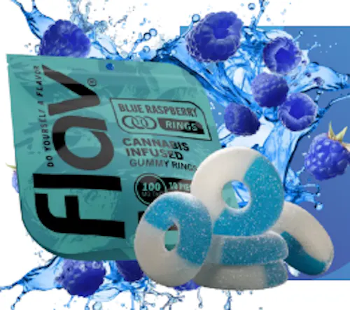 Blue Raspberry 100mg Distillate Gummy Rings-1