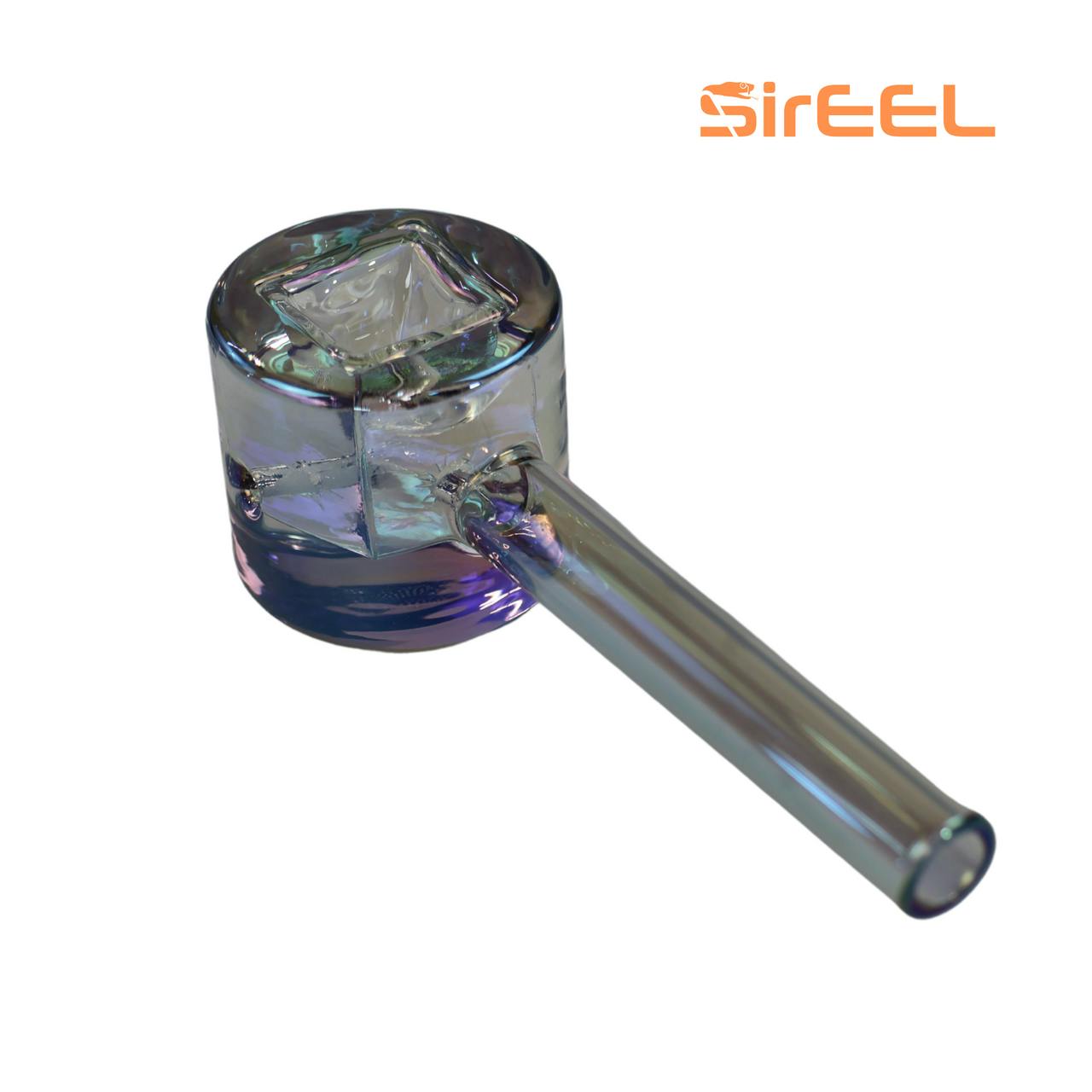 SirEEL 4.5” Shapes Test Series Iridized Hand Pipe | Circle “the Flow” White - ACCESSORIES cannabis product, N/A