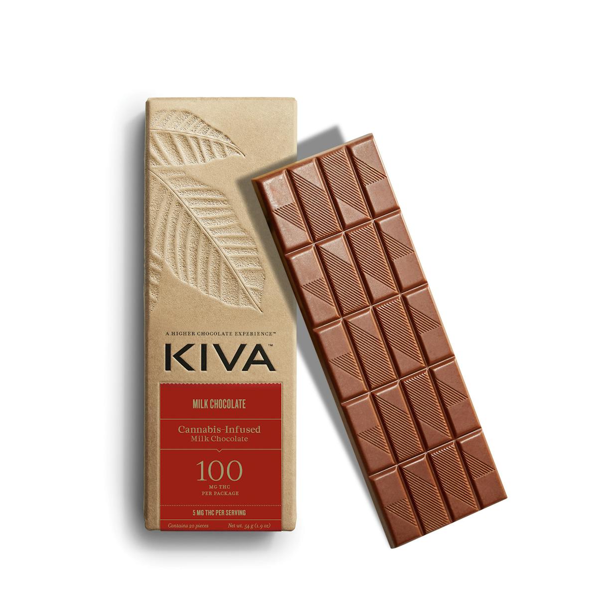 Photo of Kiva | Edible | Milk Chocolate Bar | 100mg (20ct)
