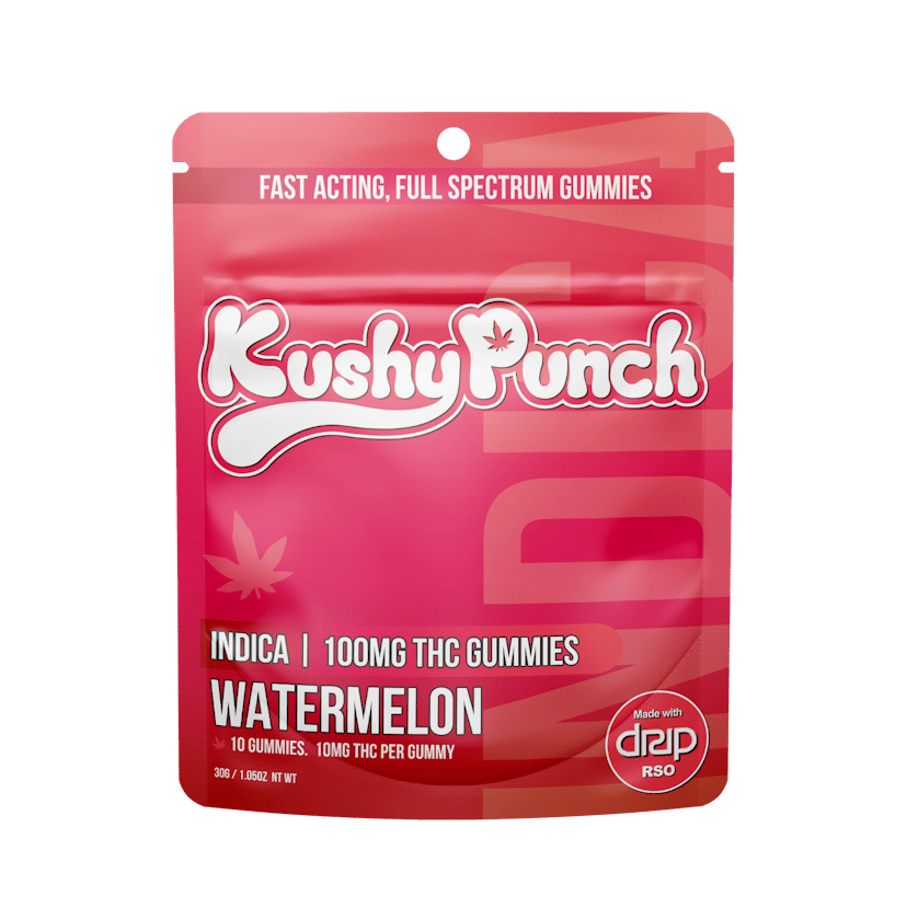 Kushy Punch Full Spectrum Watermelon Gummies 100mg Indica