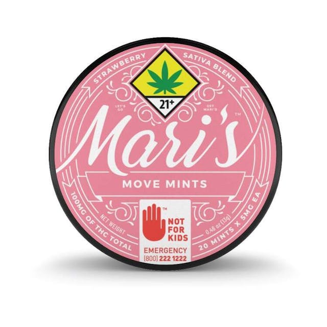 5mg THC per mint. Mari's Mints (pronounced mair-eez) are confectioner-quality edibles you can tailor fit to your day, crafted to always be reliable and delicious. Our cannabis infused mints are gluten free, vegan, discreet, and great for on the go. Let's get Mari'd!