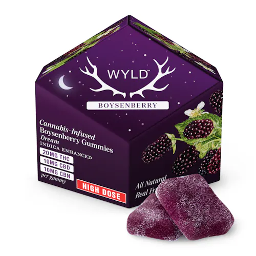 Wyld Boysenberry 2:1:1 200mg THC/100mg CBD/100mg CBN Gummies Rec-active