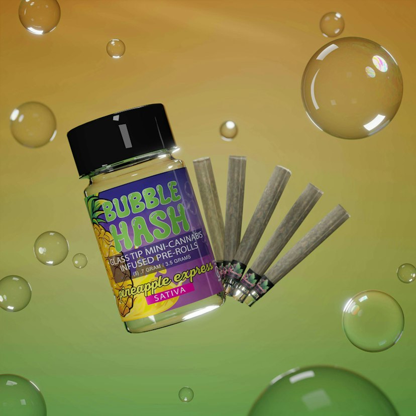 Amnesia | 5-Pack Bubble Hash Infused Pre-rolls | Pineapple Express