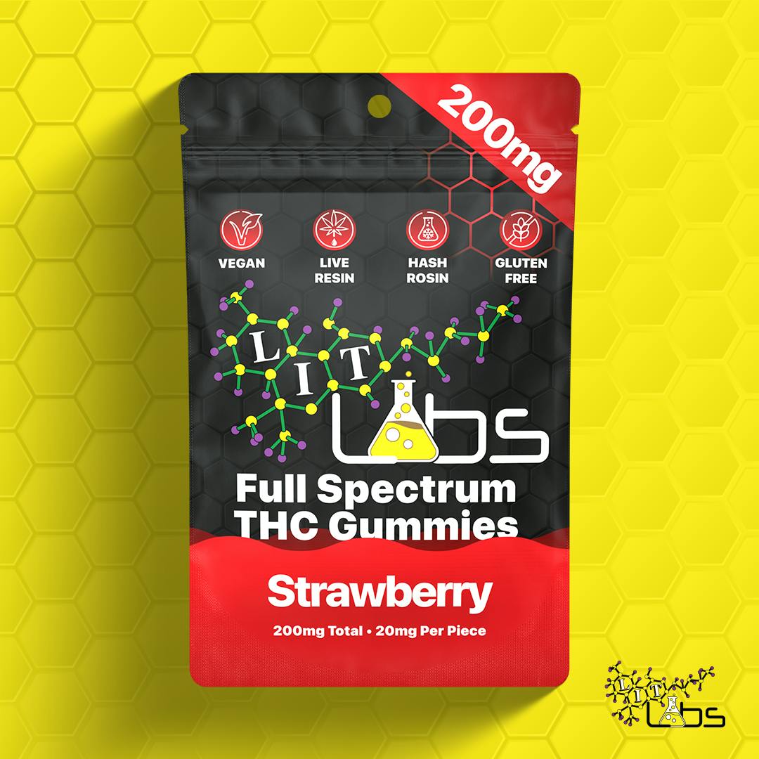 Lit Labs - 200mg Rosin + Resin Gummies - Strawberry
