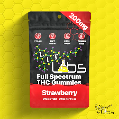 Lit Labs - 200mg Rosin + Resin Gummies - Strawberry - EDIBLES by Lit Labs at King of Budz