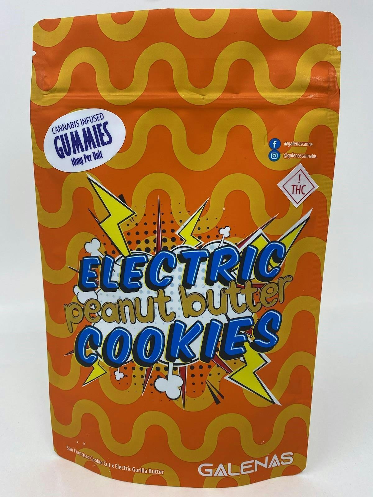 Electric Peanut Butter Cookies Gummies 110mg 11pk 55mg Edibles Galenas