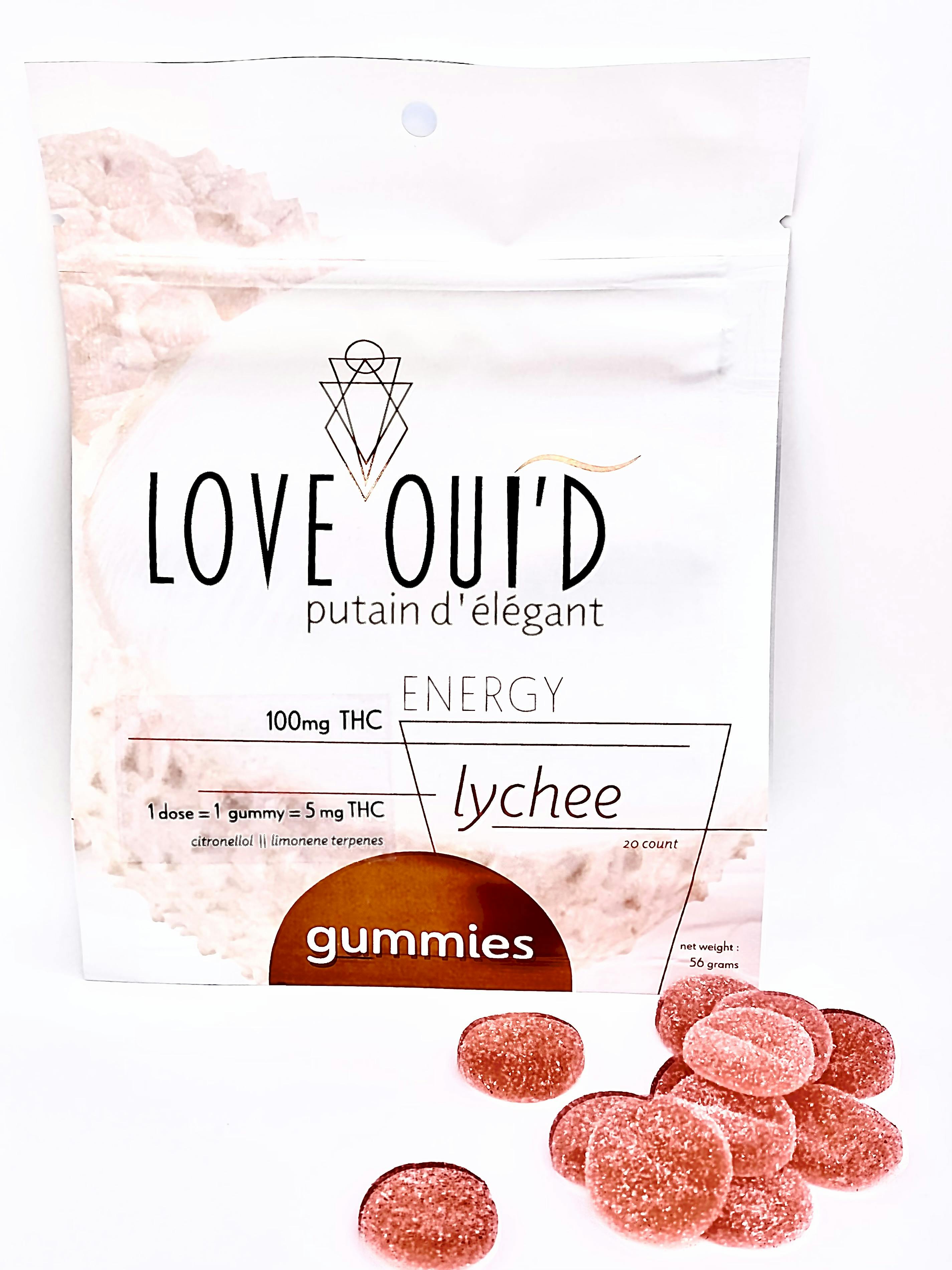 Love Oui’d Energy Lychee 5mg/Gummy 20pk Just Breathe.