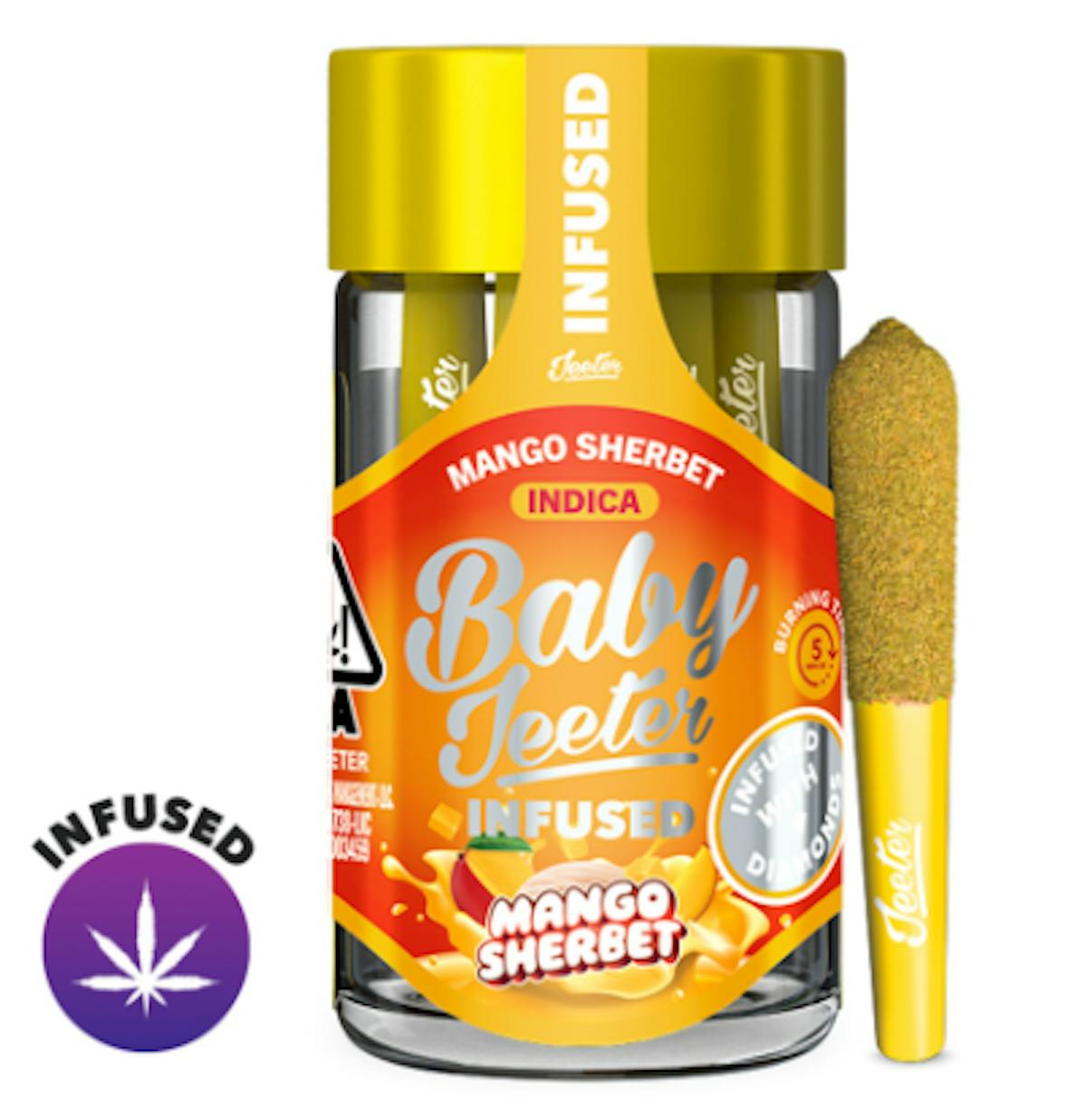 Image of Mango Sherbet | .5g 5pk Infused Prerolls