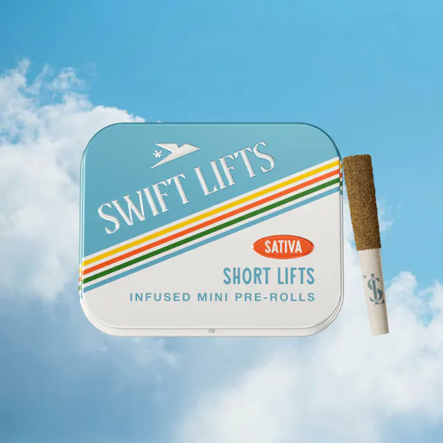 Swift Lifts Short Lifts Infused & Kief Coated Pre-Roll Pack Strawberry Cough 5pk/2.5g (sativa, infused pre roll packs)