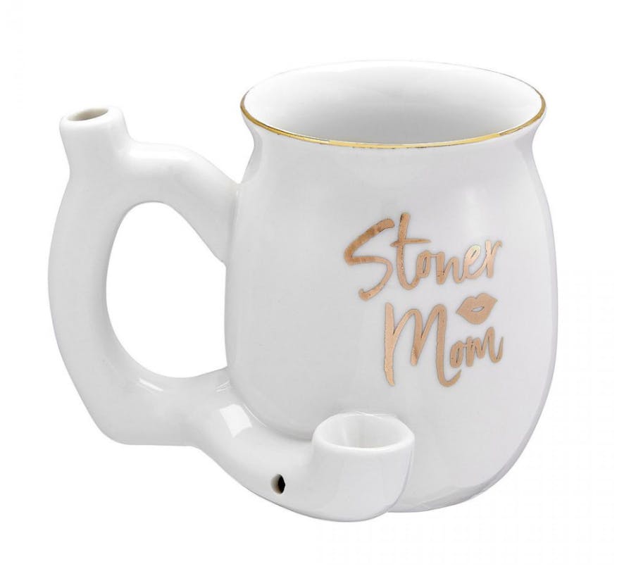 Stoner mom - mug pipe - white
