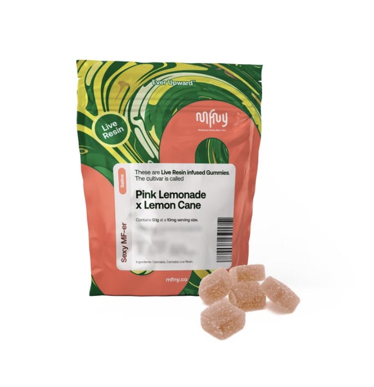 Edibles | MFNY| Live Resin Gummies |  Pink Lemonade x Lemon Cane | 100mg | 10ct