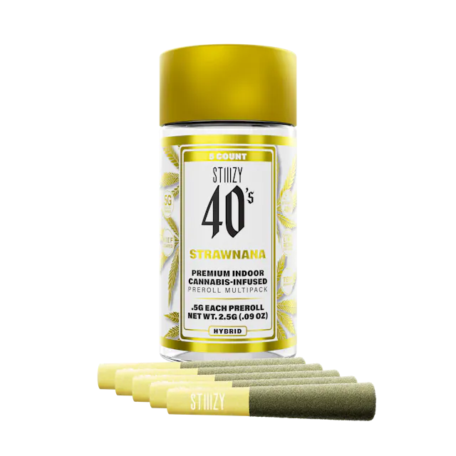 STIIIZY Strawnana 40's Infused Pre-Roll 0.5g 5-pack | 2.5g