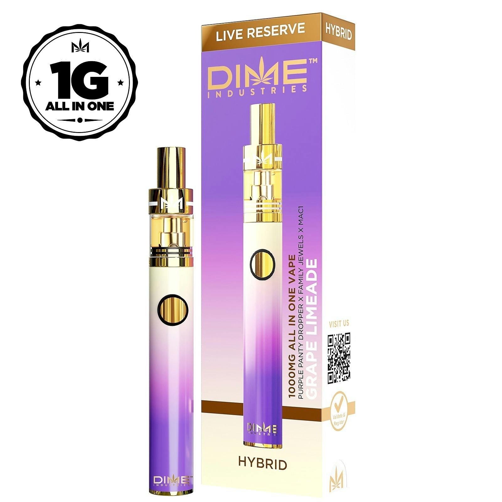 Dime | Grape Limeade | Live Resin Disposable Vape | 1g