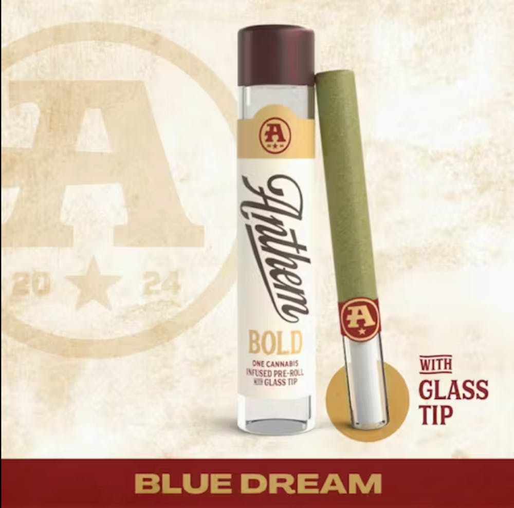 Product Infused Glass Tip Preroll | Blue Dream (H) Anthem Bold