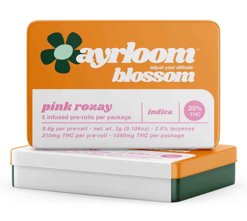 Ayrloom Blossom Infused Pre-Rolls | 5pk 0.6g | Pink Rozay