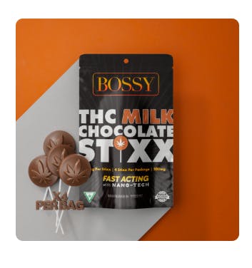 Product: Milk Chocolate Stixx | 50mg x 4pk | Bossy