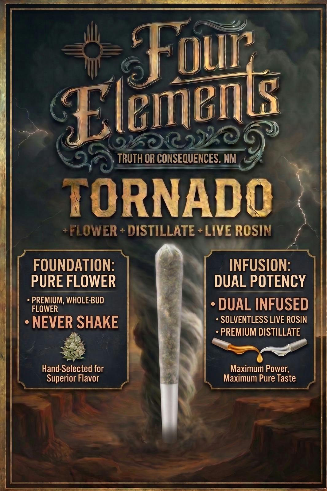 Four Elements Tornado Infused Preroll | Cali Octane