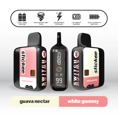 Stickee - 4g Live Resin Disposable - White Gummy X Guava Nectar