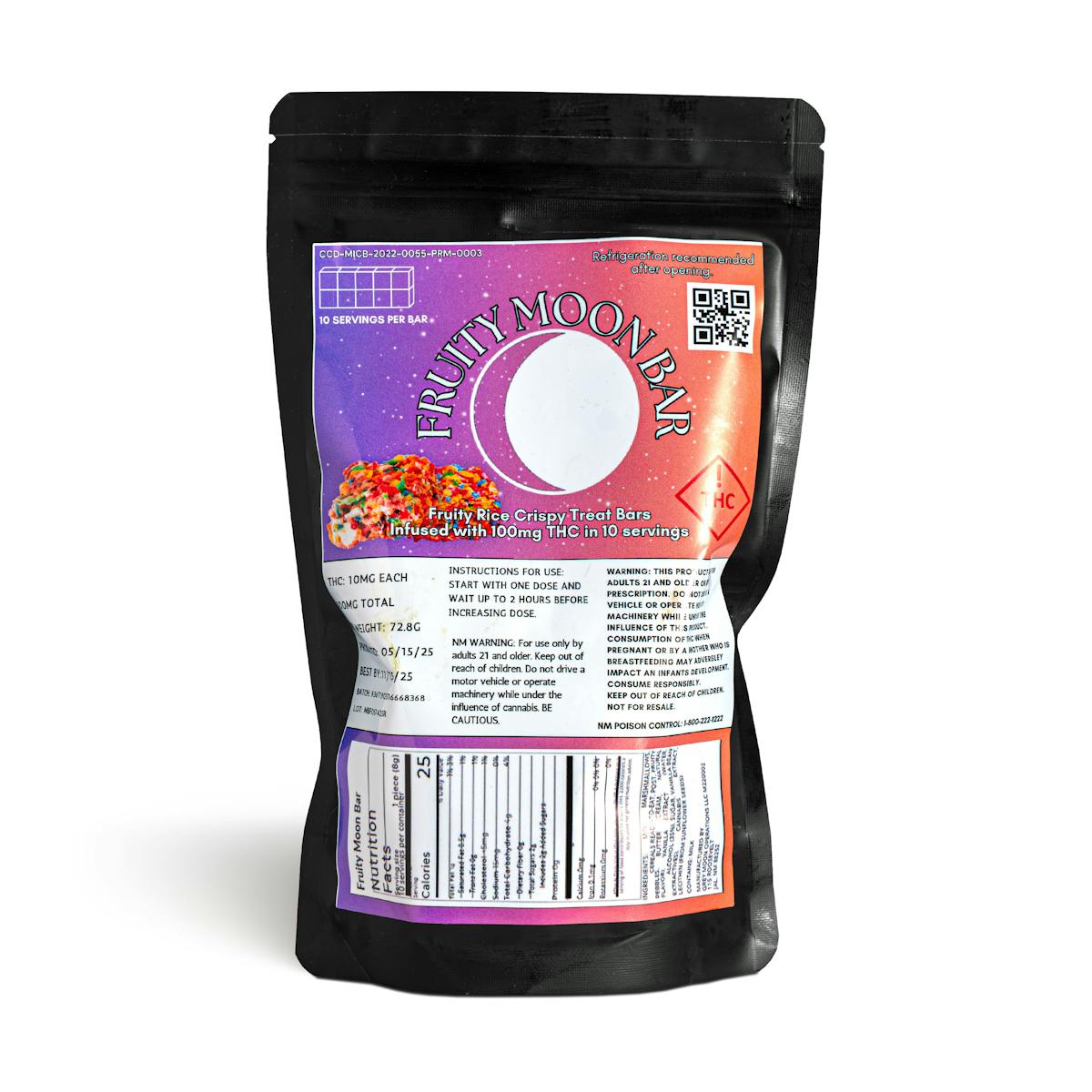 Photo of Fruity Moon Rice Crispy Bar – 100mg