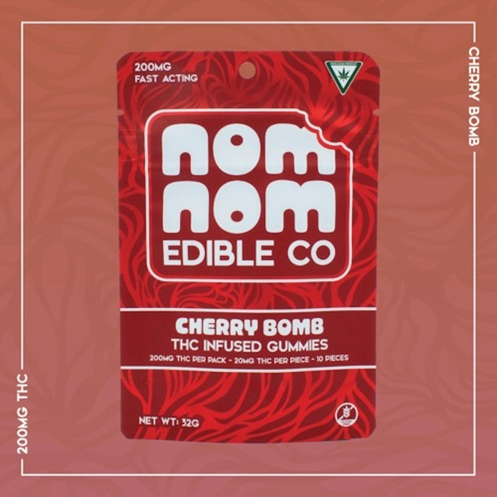 Nom Nom - Cherry Bomb 200mg Gummies