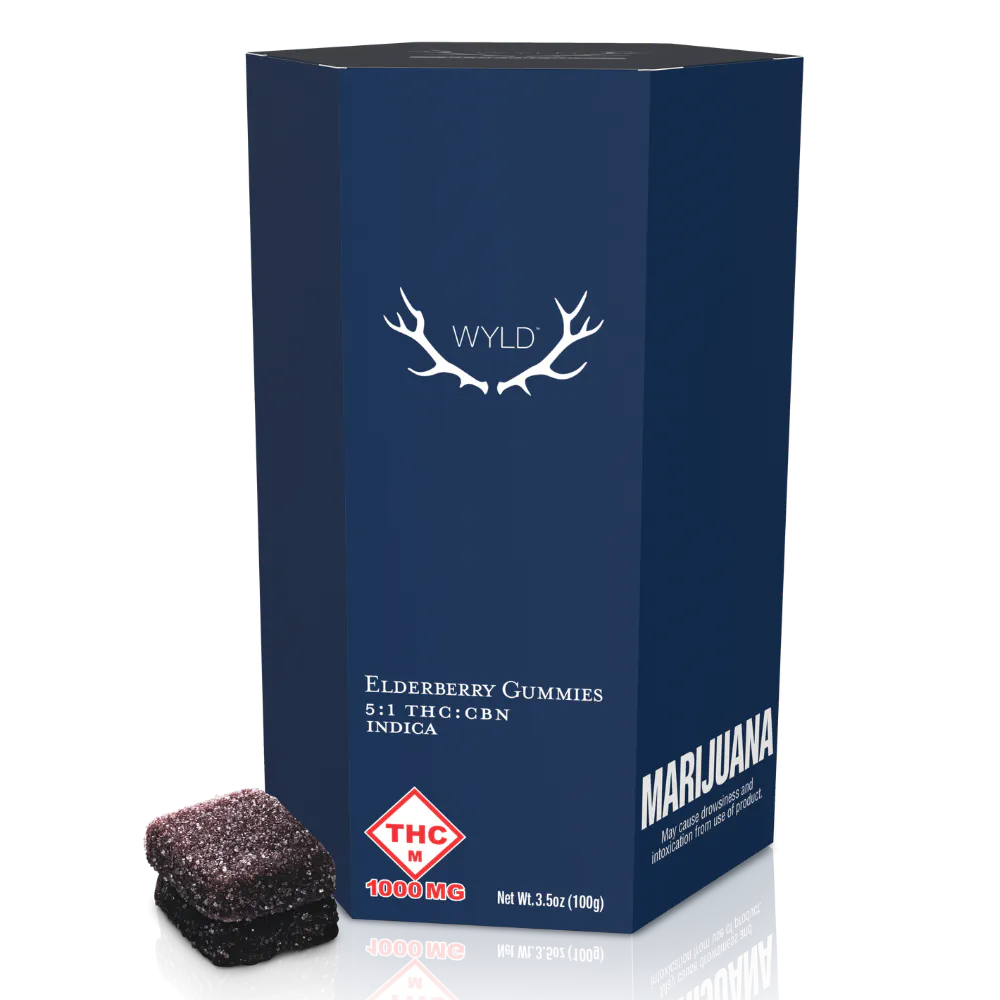 High Dose* | Elderberry 5:1 CBN + Indica Enhanced Gummies | 1000mg
