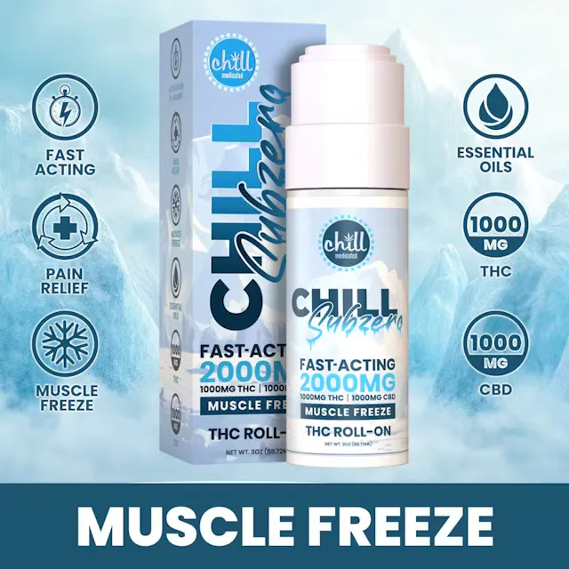 Chill Medicated Topical Roll-On Subzero Muscle Freeze 2000mg (hybrid, topicals, 2g)