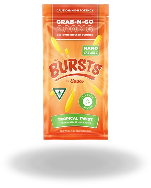Sauce | Bursts Tropical Twist Live Resin Gummies 2pk | 200mg