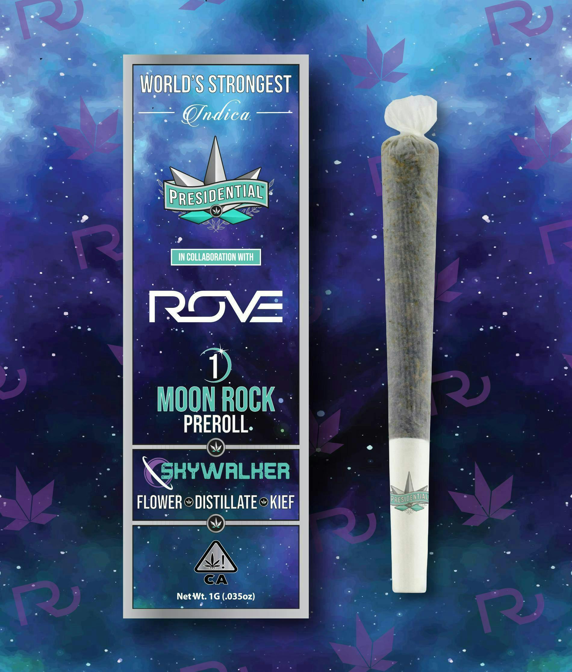 Presidential - 1g Moon Rock Infused Preroll - Skywalker