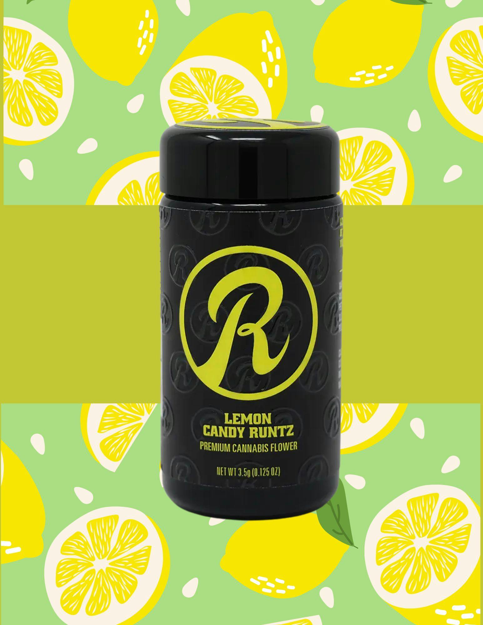 Runtz | 3.5g Premium Cannabis Flower Jar | Lemon Candy RuntzRuntzHybridTHC: 29.76%TERPS: 1.01%10% off orders over $75+1