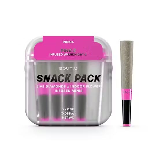 Boutiq Pink-Z x Midnight-Z 5pk 2.5g Snack Pack Diamond Infused Pre-Rolls