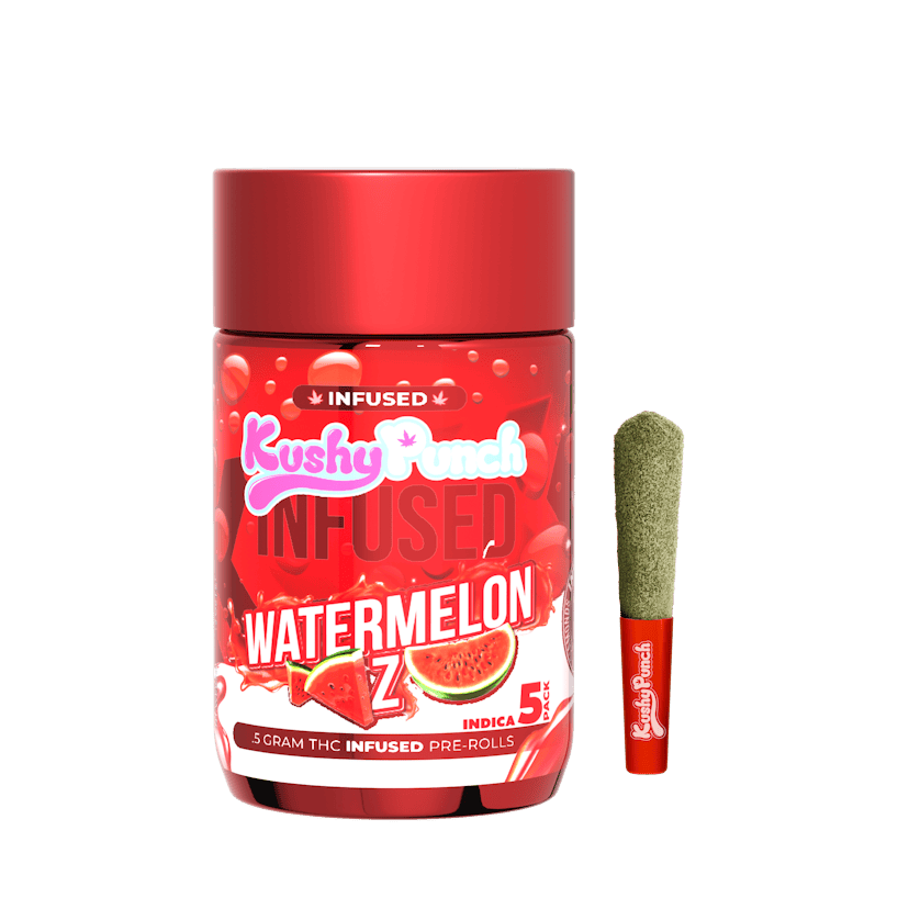 5PK Kushy Punch Infused .5g Liquid Diamond & Live Resin Prerolls - Watermelon Z