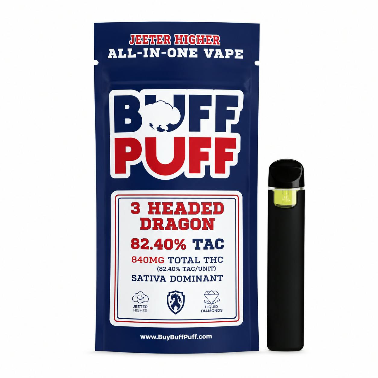 Buff Puff - .5g Live Resin Disposable - 3 Headed Dragon