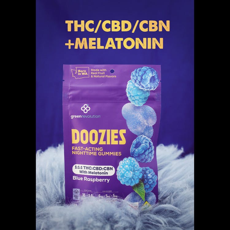 Doozies: CBD/CBN 1:1:1 Nighttime Blue Raspberry - 10pk 150mg
