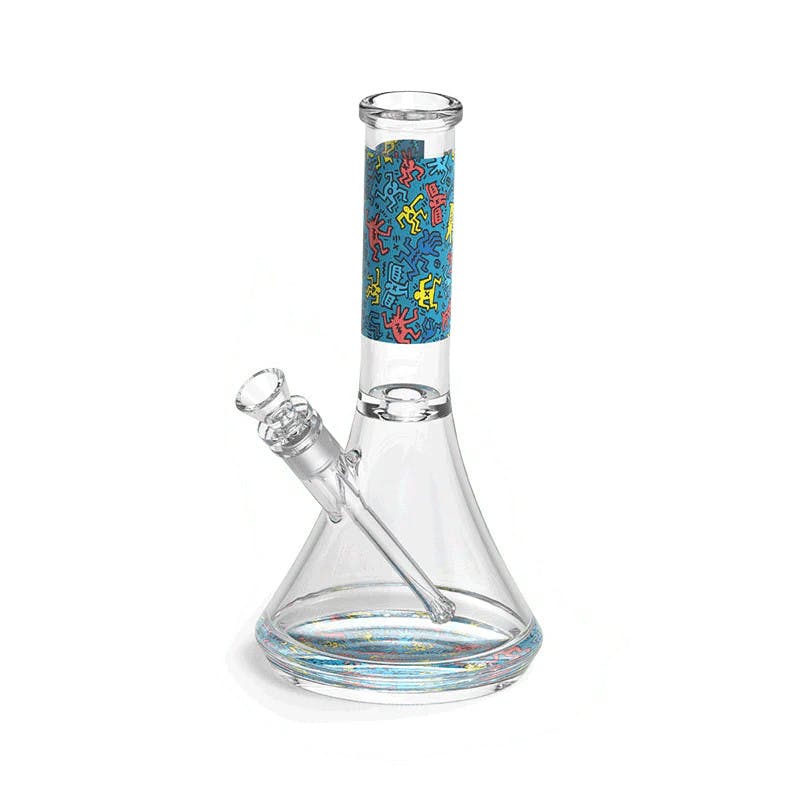K. Haring 12" Water Pipe With Bowl | Blue - ACCESSORIES cannabis product, N/A