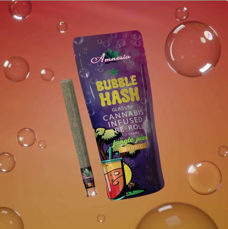 Amnesia - Jungle Juice - 1.3g Bubble Hash Infused Preroll