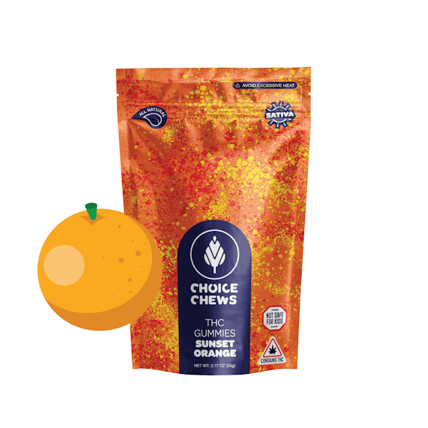 Sunset Orange (S) Gummies - 100mg 20pk - Choice