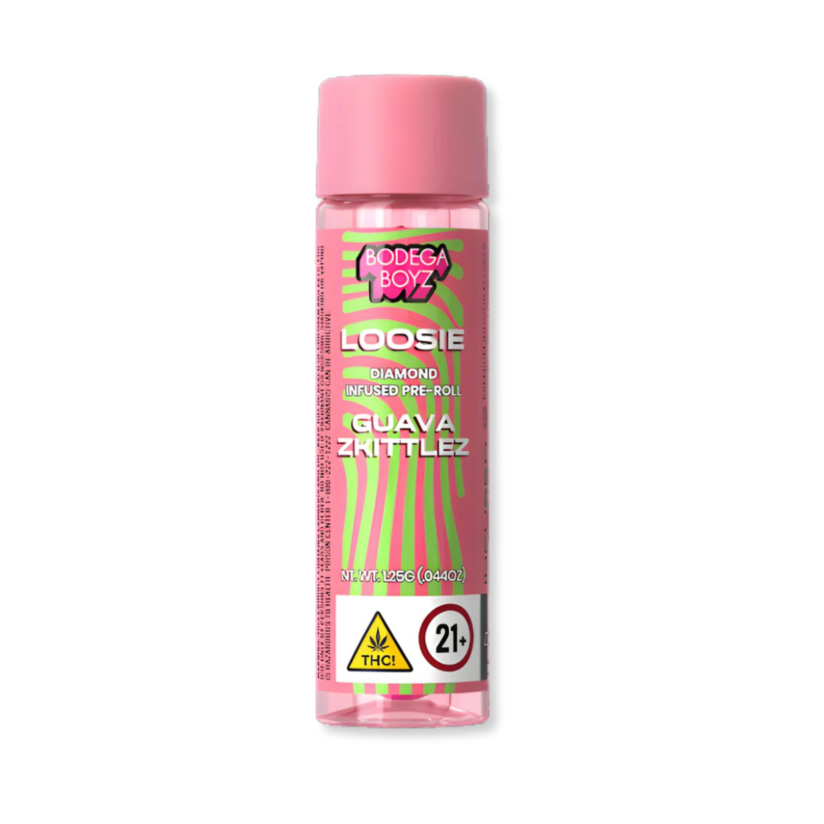 Bodega Boyz - Guava Zkittlez Loosie Diamond Infused Preroll - 1.25gBODEGA BOYZHybridTHC: 35.06%TERPS: 0.73%4th of July Weekend! Spend $400 get $75 Off+6