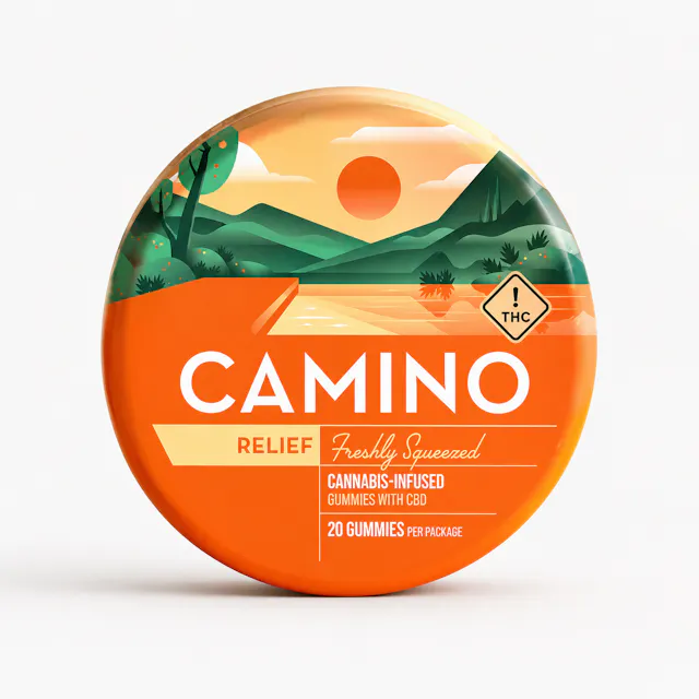 Camino Gummies Relief - Freshly Squeezed 2 CBG : 1 THC 20pk/100mg (hybrid, 2.8g)