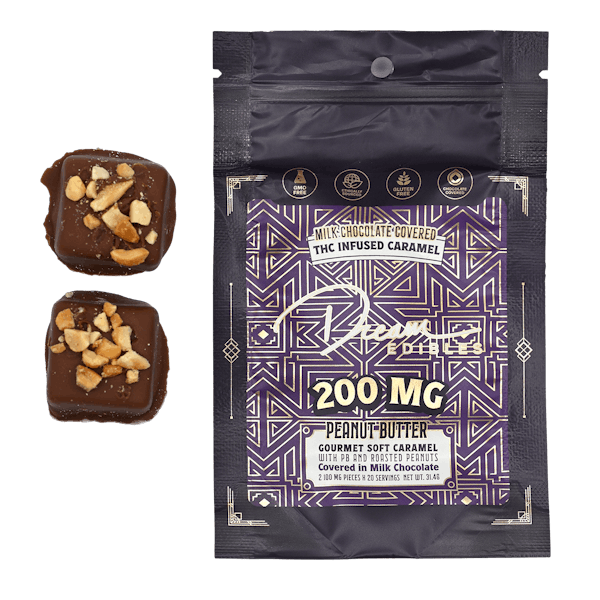 Dream Edibles | Milk Chocolate Covered Peanut Butter Caramel (2 Piece) | 200mg