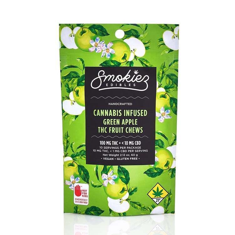 Smokiez: Hybrid Green Apple Fruit Chews - 10pk 100mg