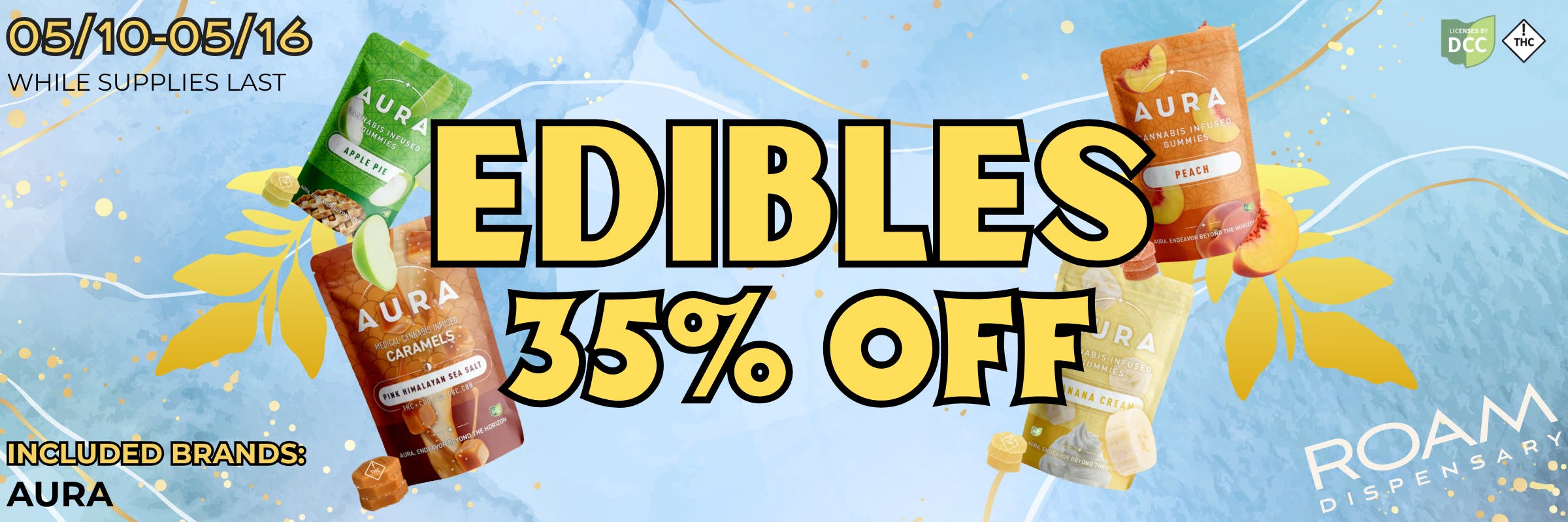 Aura Edibles 35% off from 05/10-05/16