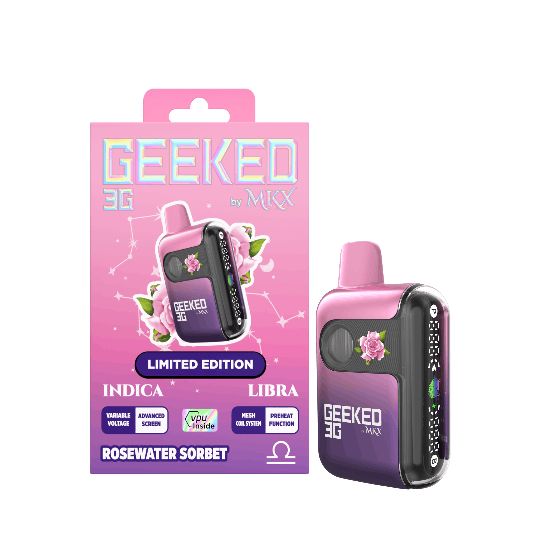 Geeked By MKX - 3g Disposable *LIMITED EDITION* - Rosewater Sorbet - Indica