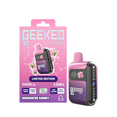 Geeked By MKX - 3g Disposable *LIMITED EDITION* - Rosewater Sorbet - Indica