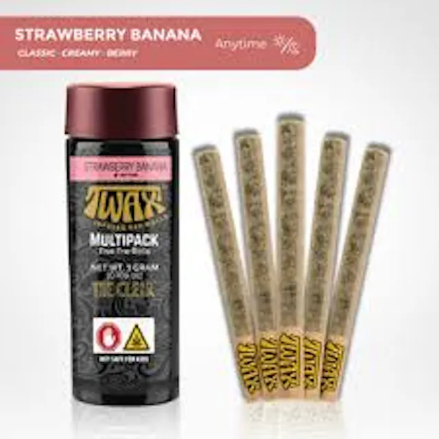 TWAX Infused Pre-Roll Pack Strawberry Banana 5pk/3g (hybrid, infused pre roll packs)